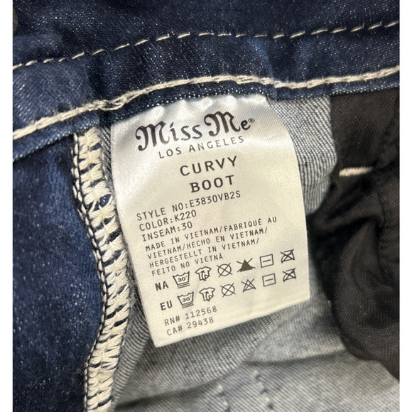 Miss Me "Leather Fleur de Lis" Rhinestone Pearls Curvy Boot 31 X 30 Bnfts Chrty - Picture 5 of 16